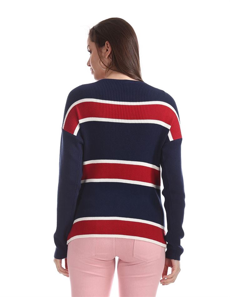 U.S. Polo Assn. Women Casual Wear Striped Sweater